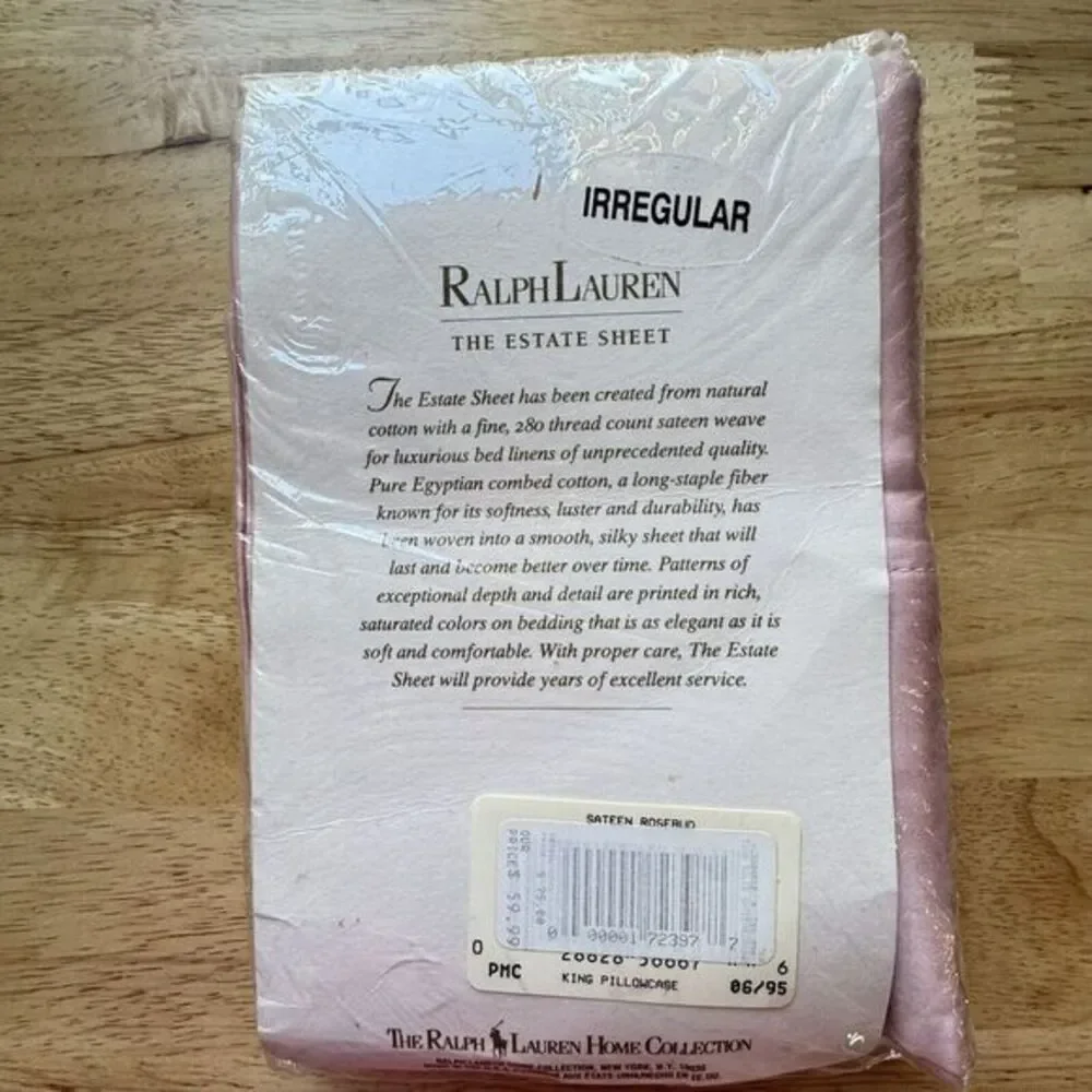New Ralph Lauren Estate Sheet Egyptian Cotton Sateen 2 KING Pillowcases‎ Rosebud